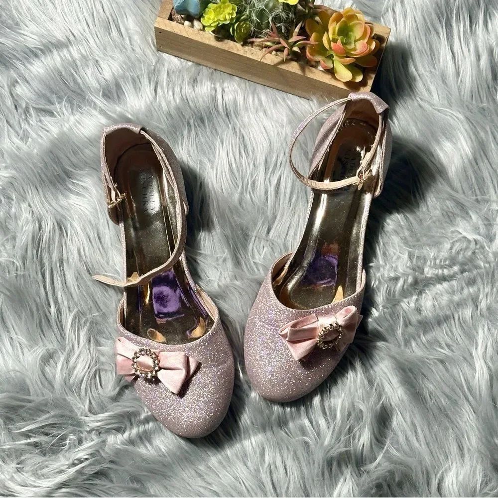 Badgley Mischka gold rose shoes